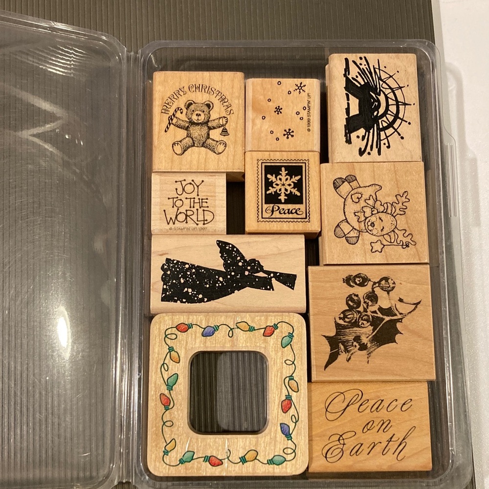 Christmas Themed Wooden Stamps Set